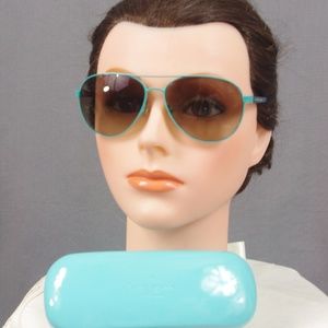 Kate Spade Aqua Blue Aviator Sunglasses w/ Case